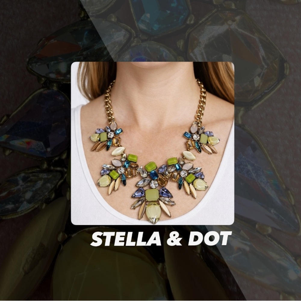 EUC Stella & Dot Mae Trellis Statement Necklace